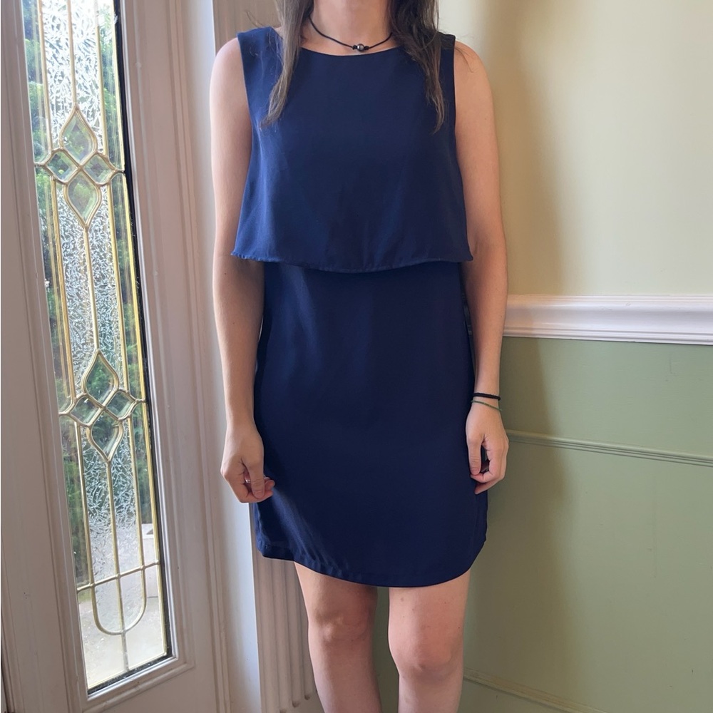 H&M navy blue shift dress